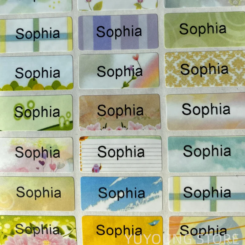 90 шт. наклеек с именем на заказ водонепроницаемые персонализированные этикетки