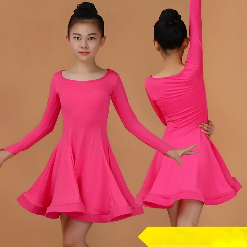 Pink Collar 11 Платье для латинских танцев для девочек, Бальные танцы, Румба Самба, детский танцевальный костюм для латинских танцев, новинка года, современный карнавал, джаз, танцевальная одежда - Цвет: Pink Collar 11