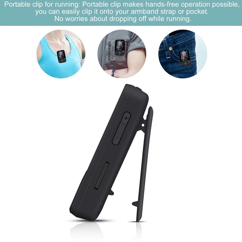 Спортивный мини Bluetooth Mp3 плеер Ruizu X50, музыкальный аудио Mp 3 с радио цифровым Hi-Fi экраном, Fm Flac Usb, 8 ГБ, без потерь