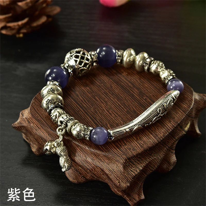 Браслеты в богемном стиле с имитацией сердолика кораллового кристалла бусины