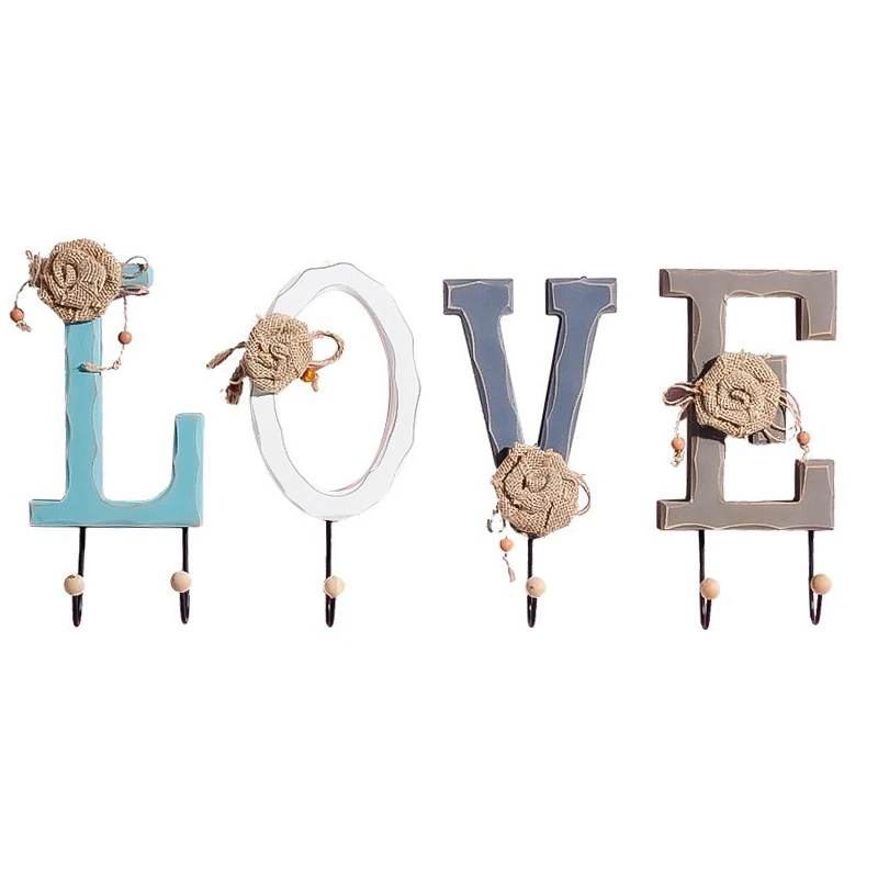 Прочная деревянная Комбинированная Вешалка для одежды с надписью Love домашний