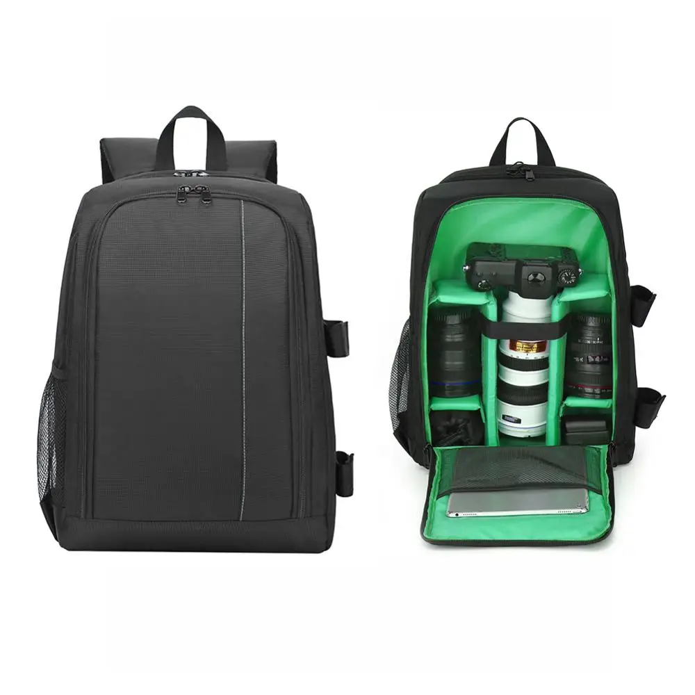 Водонепроницаемая нейлоновая камера для хранения Backpak сумка через плечо большая емкость рюкзак для переноски штатив чехол для объектива для DSLR камеры - Цвет: Style C Green