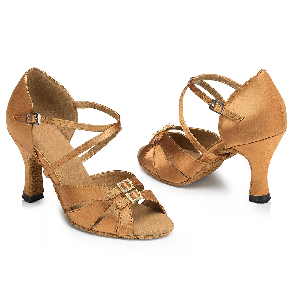 Women's Dance-Shoes Ballroom Girls Latin Dance Shoes High Heels Women Adjustable Forefoot Tango Jazz Dance Shoe Soft Sole Sandal