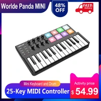 worlde panda midi keyboard portable mini 25 key usb keyboard and drum pad midi controller