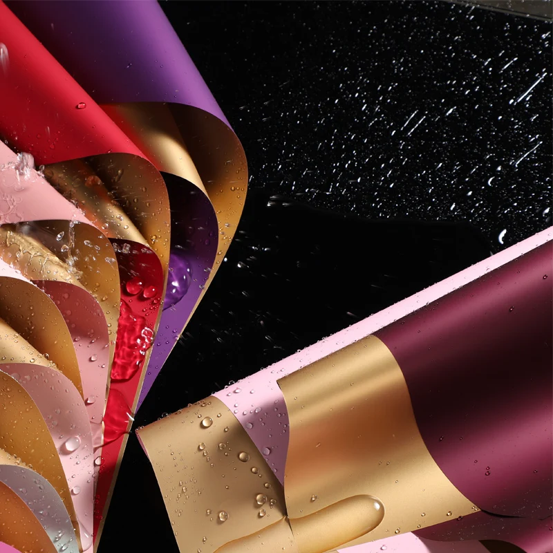 Упаковочная бумага для цветов золотого цвета товары флористов материал ручной