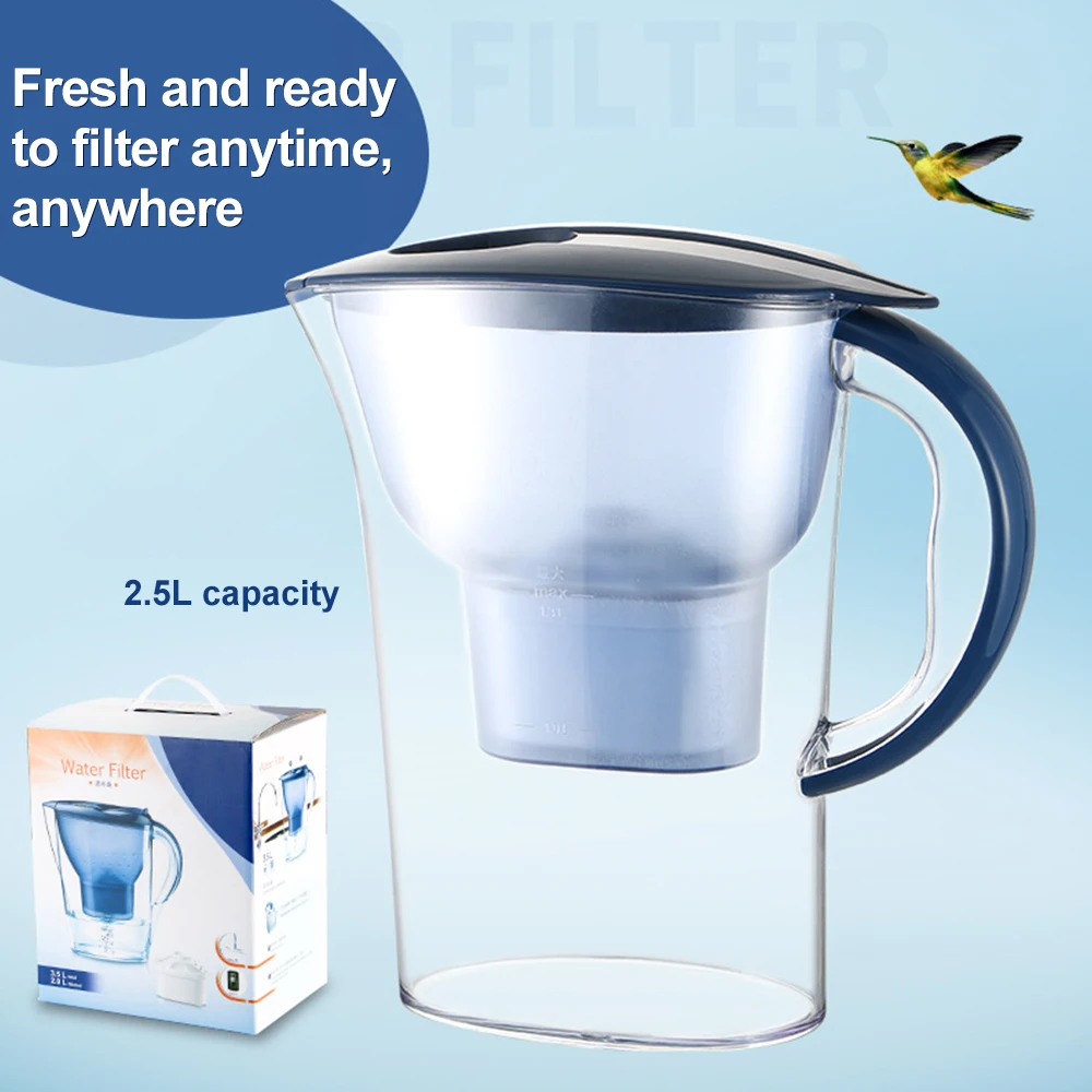 Кувшин для очистки воды 2 5 л домашний фильтр 4 ступенчатый удаления примесей