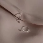 Серьги-кольца женские, круглые, геометрические, с бусинами