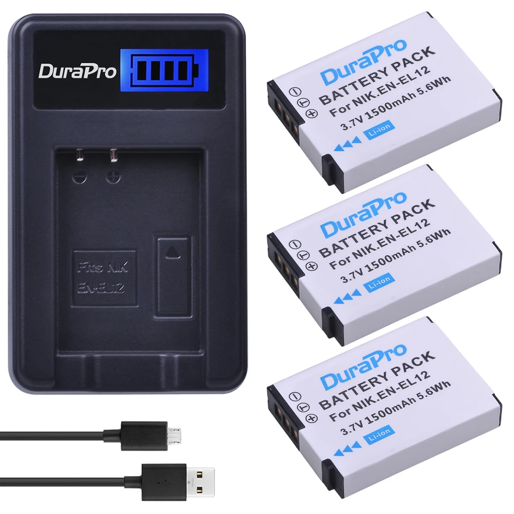 3 шт. аккумуляторная батарея 1500 мАч и зарядное устройство USB с ЖК дисплеем для Nikon