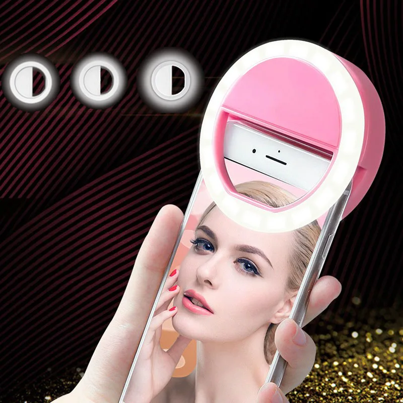 Мобильный телефон кольцевой объектив для селфи с 3 уровнями яркости, портативная лампа с зажимом для освесветильник смартфона - Аксессуары для владельцев Android-устройств