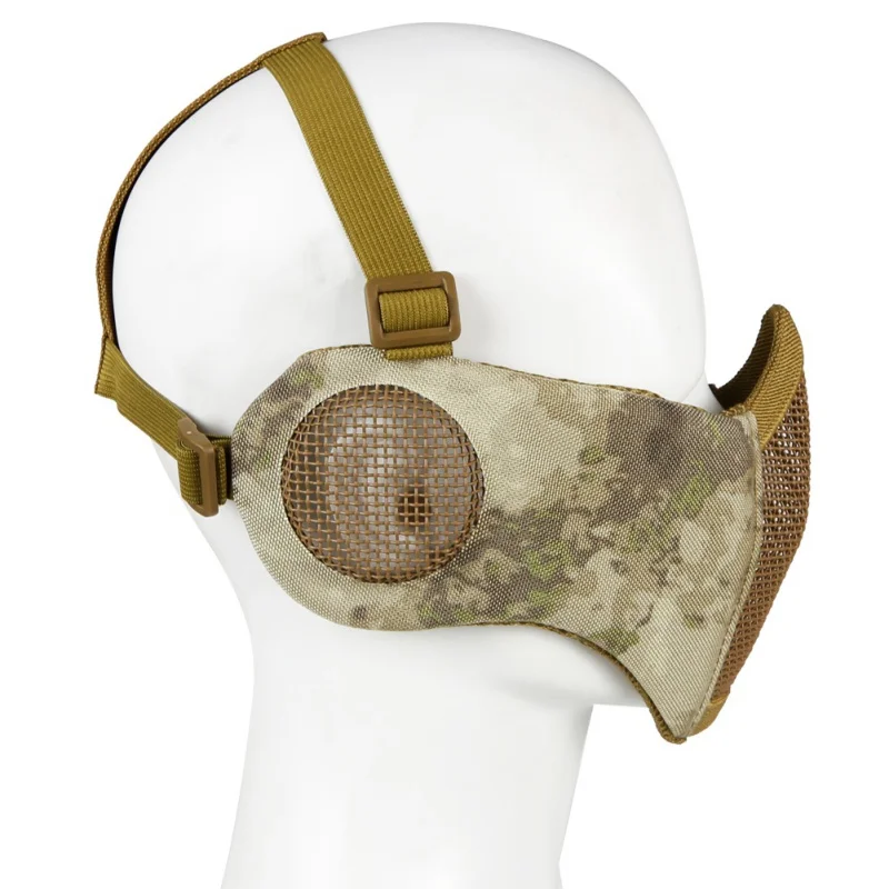 Складная тактическая защитная маска на половину лица сетчатая Нижняя маска для лица с защитой ушей для военного пейнтбола охоты страйкбола