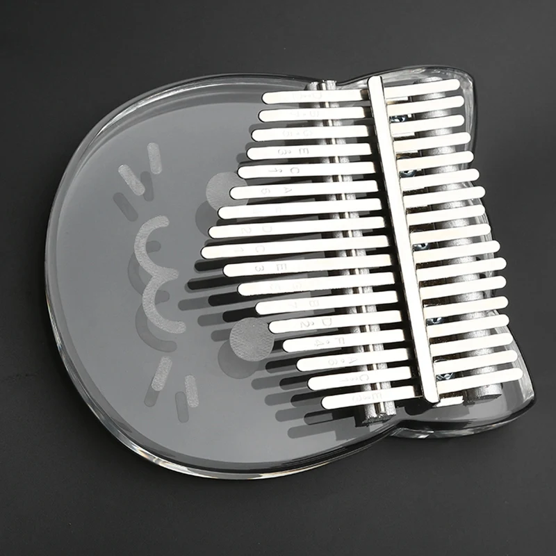 

17 Keys Kalimba Thumb Piano Transparent Acrylic Keyboard Instrument with Hammer for Beginners Children Girl Kids
