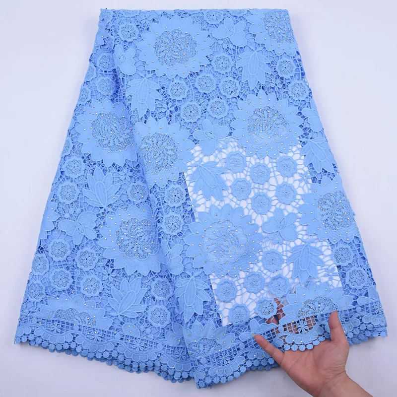

SJD LACE African Lace Fabric Mesh Sequin Guipure Cord Beautiful Flowers Nigerian Fabric For Women Wedding Party Dress A2141