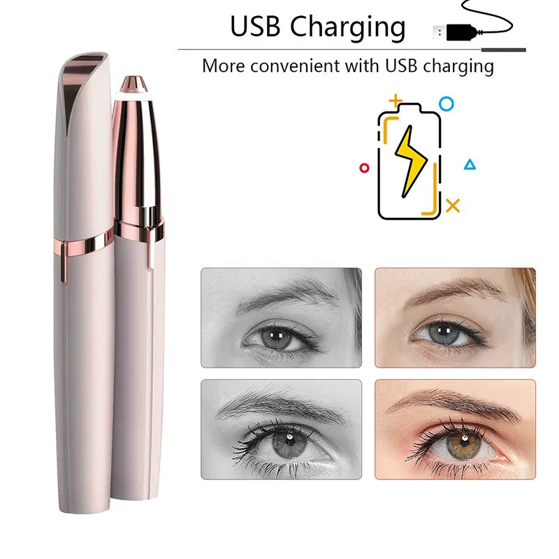USB зарядка электрический триммер для бровей женский безболезненный Портативный