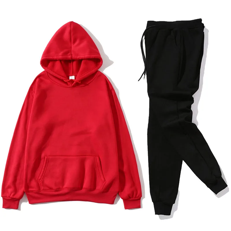 

Women Elegant Solid Sets For Women Warm Hoodie Sweatshirts And Long Pant Fashion Two Piece Sets Ladies Lace Up Sweatshirt Suits