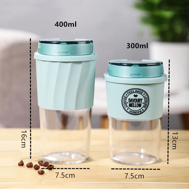 

High Quality 300ml/400ml Tritan Material Water Bottle Leak-Proof Coffee Cup Anti-Scalding Coffee Tea Drink Bottles BPA Free