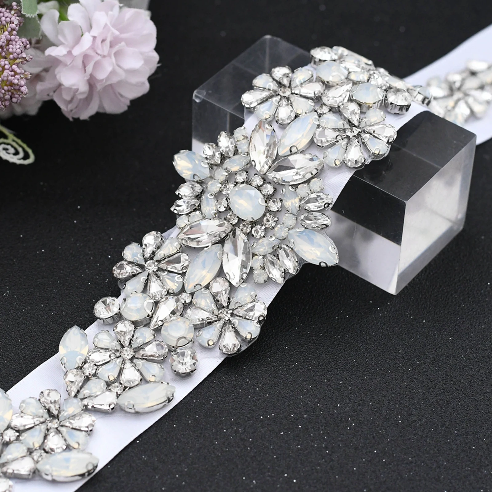 Блестящий женский ремень TRiXY для свадебных торжеств стразы синего цвета с опалом