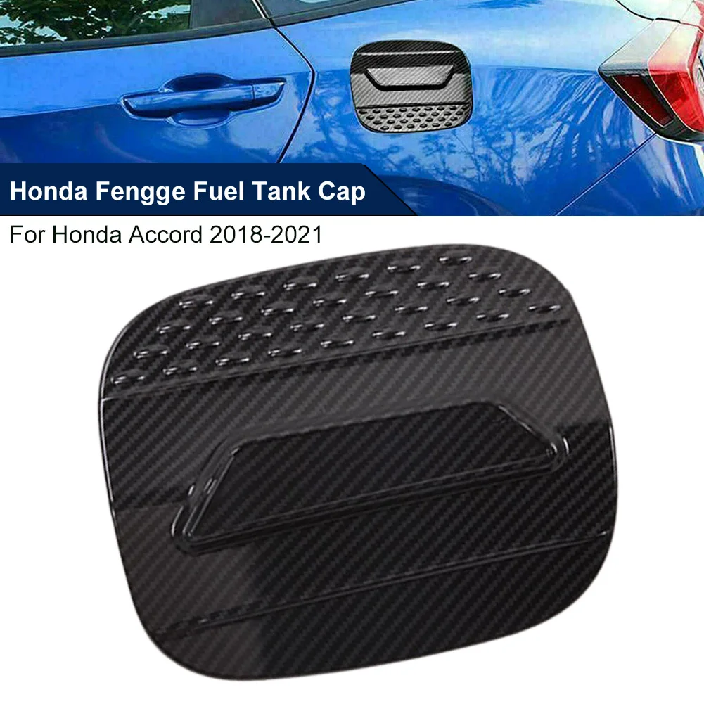 

Suitable for Honda Accord 2018-2021 carbon fiber ABS fuel filler cap trim Chrome Gas Fuel Tank Cap Oil Filler Cover Trim