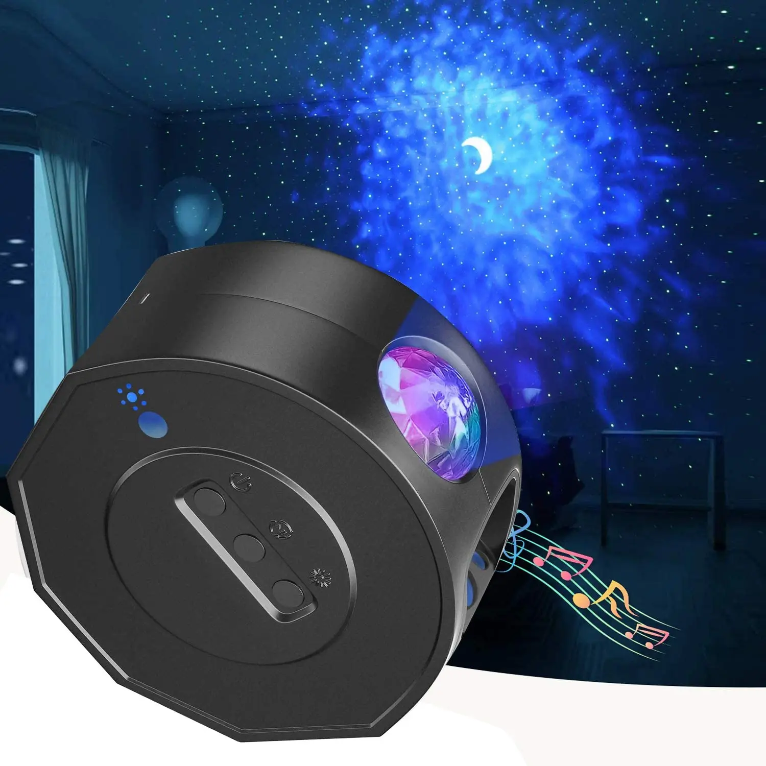 

3 in 1 Star Night Light Projector Starry Sky Moon Projector Ocean Nebula Lamp Music Control LED Colorful For Room Valentine'sDay