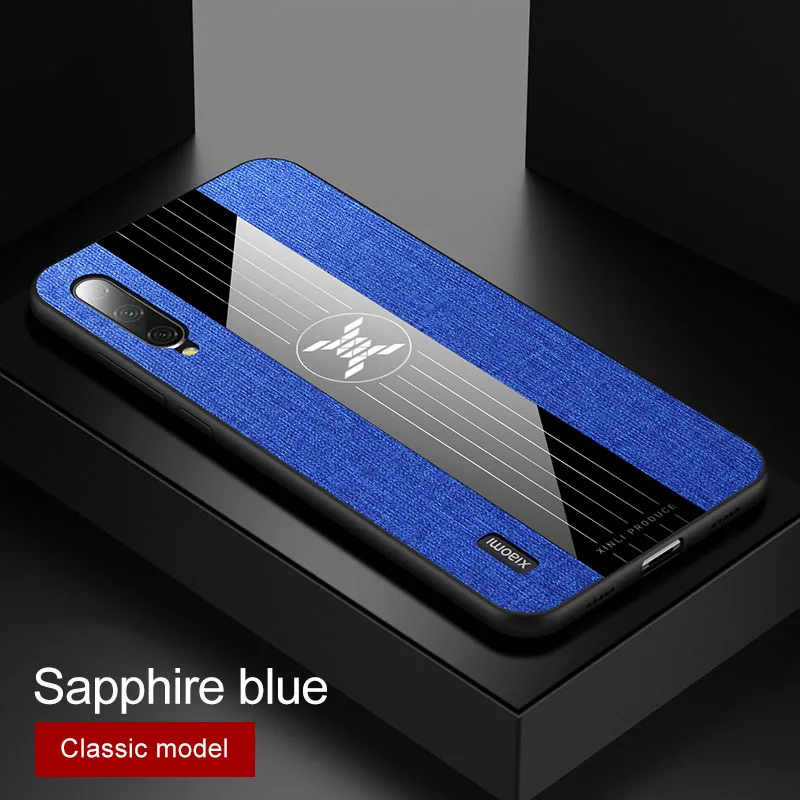Для Xiaomi Mi 9 Lite чехол из роскошной ткани с защитой от пота противоударный жесткий чехол для задней панели для Xiaomi Mi 9 Lite чехол для телефона с кольцом на палец s Coque - Цвет: Blue 2