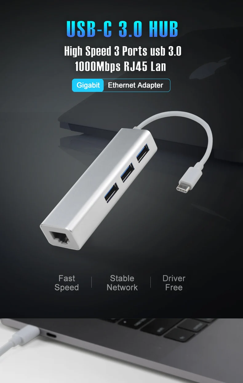 OFCCOM USB C Ethernet USB 3,0 2,0 к RJ45 концентратор 10/100/1000 м Ethernet адаптер Сетевая карта USB Lan для Macbook Windows Tpec C