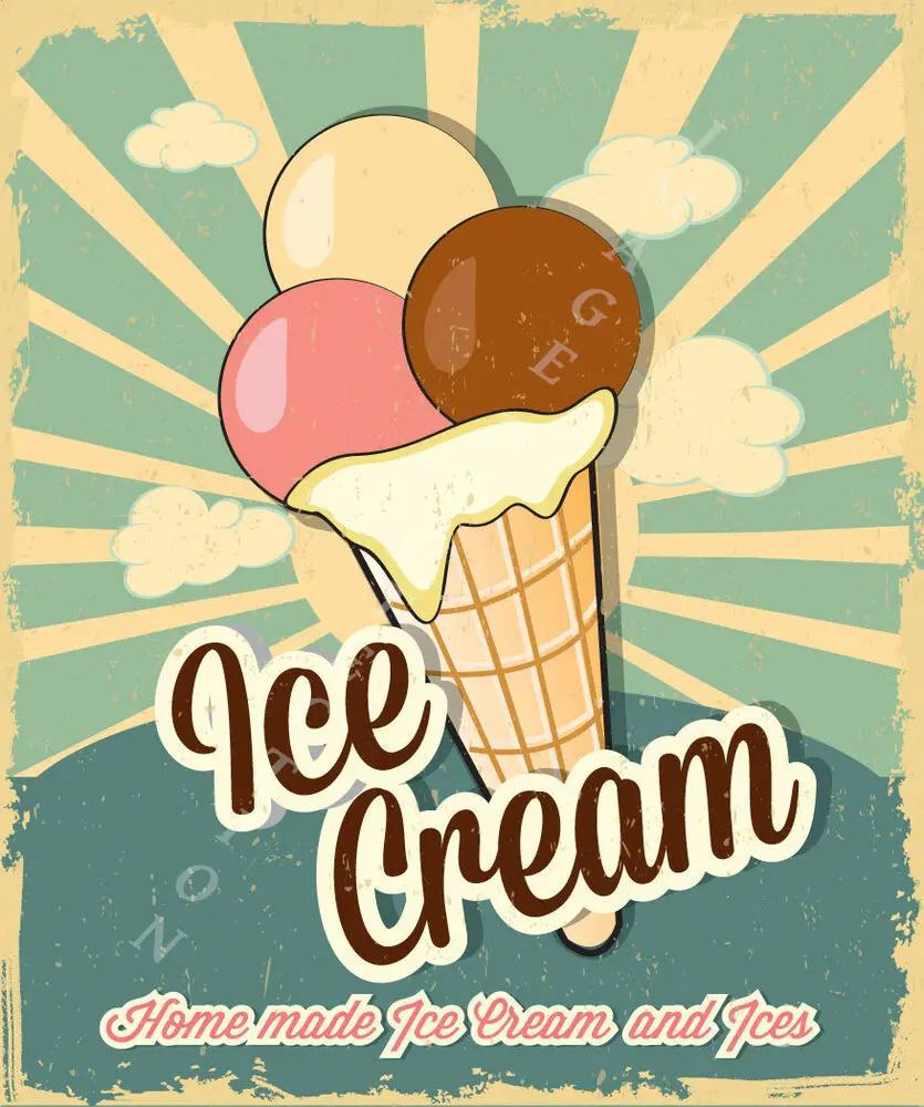 

HOME MADE ICE CREAM METAL TIN SIGN POSTER WALL PLAQUE
