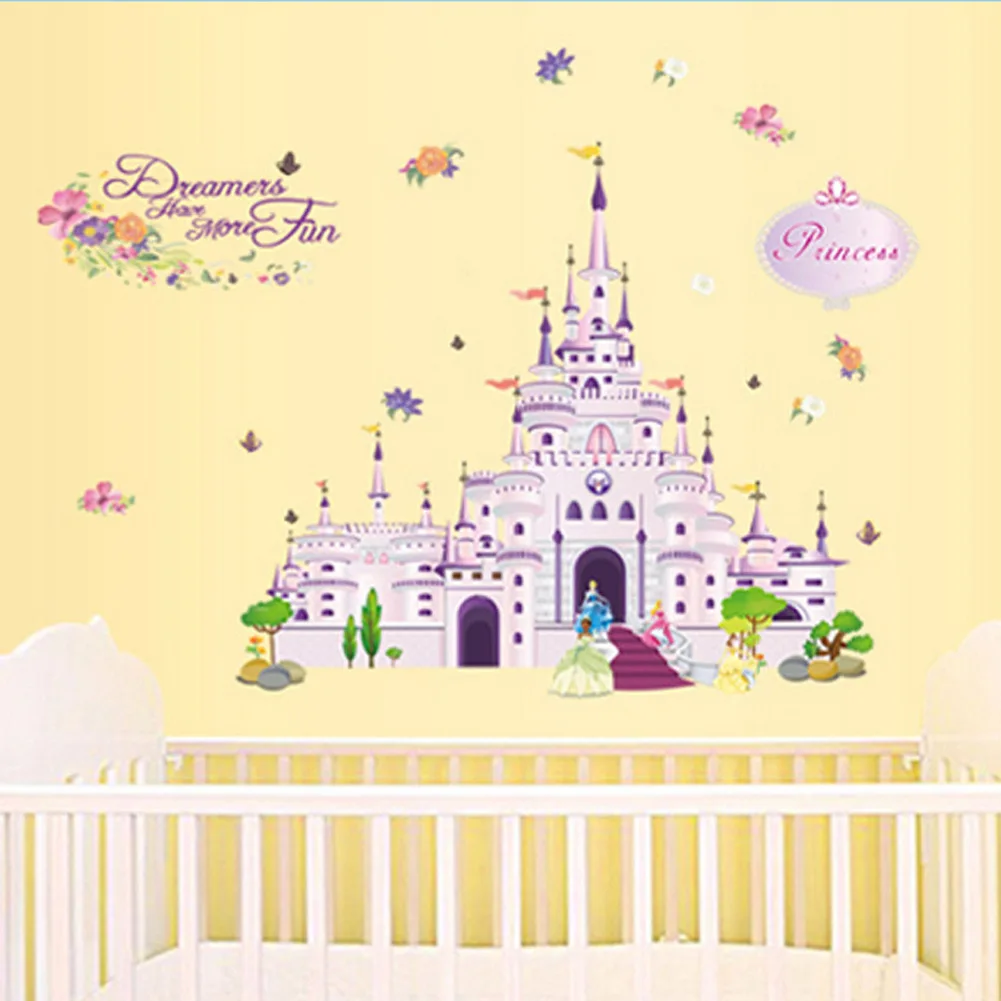 

Cartoon Princess Dream Castle Wall Stickers, Vinyl Decal, Girls Room Nursery Decoration, Wallpaper Mural Art Poster