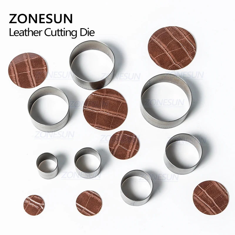 ZONESUN полностью стальные кожаные режущие штампы из стали 20/25/30/50 мм круглые