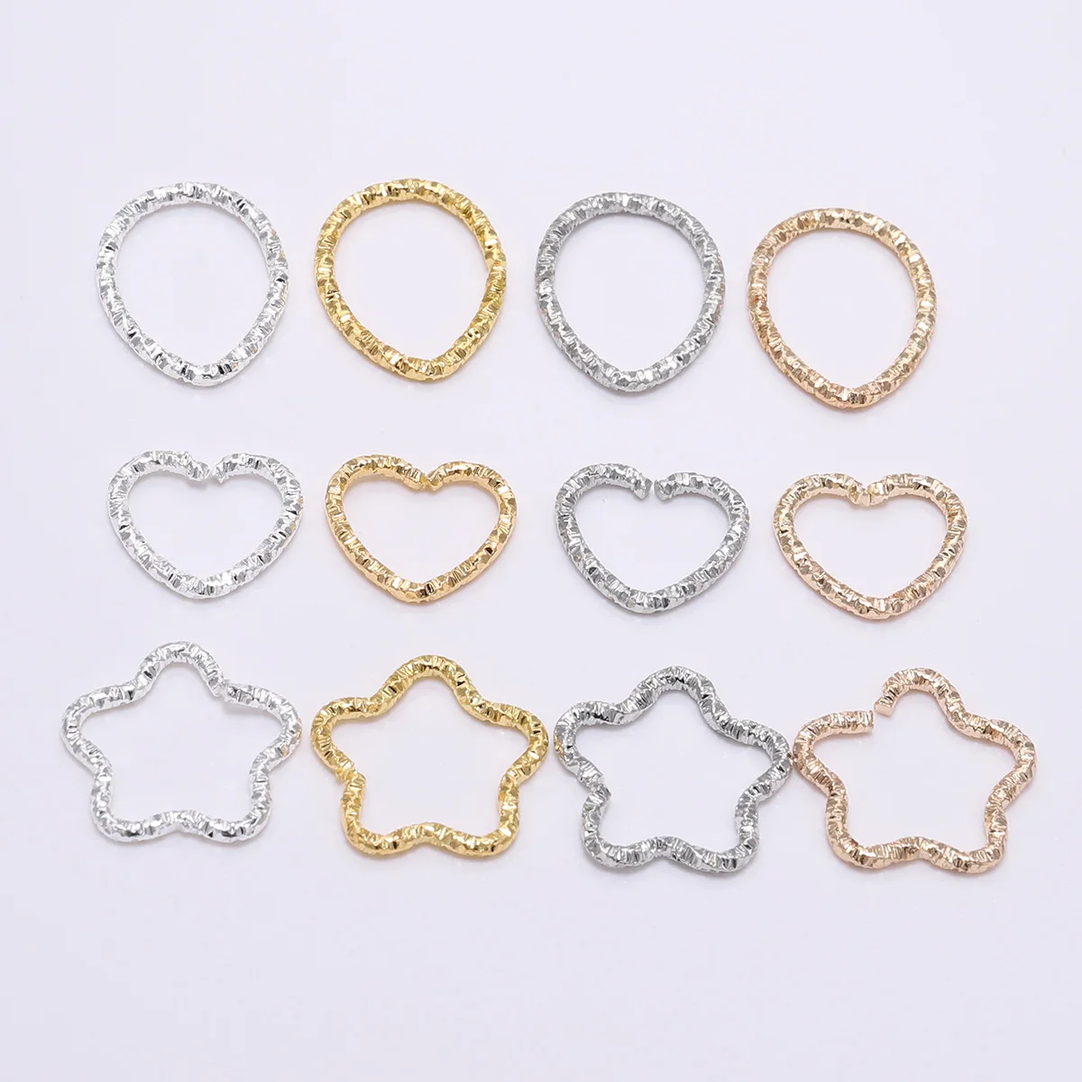 50 шт./пакет Золотые открытые кольца сплит-кольца металлические ювелирные