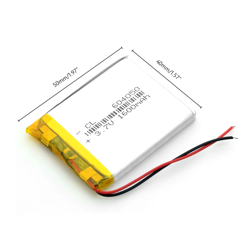

Rechargeable 604050 Li-Ion Polymer Battery 3.7V 1600mAh Lithium batteries For Recorder Reader PAD DVD MP5