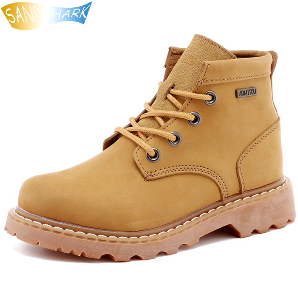 Genuine Cow Leather Ankle Boots For Women Retro Combat Botas Male Luxury Lace Up Military Booties Lovers Winter Fleece Warm Shoe