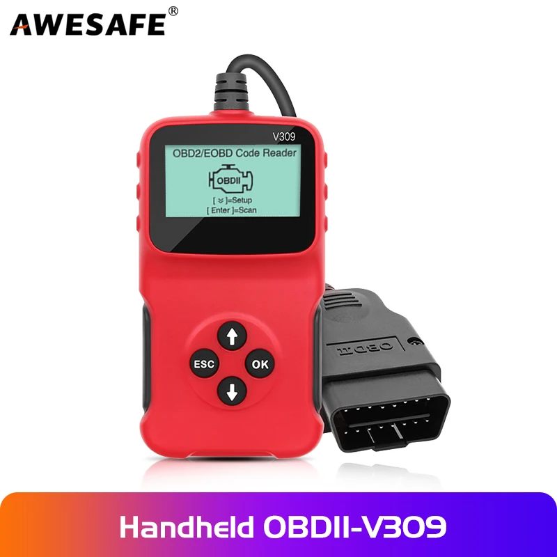 Считыватель кодов автомобиля AWESAFE V309 V1.5 ELM327 OBD2 12 В Автомобильный сканер