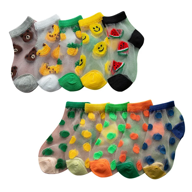 

10 Pairs/Lot Girl Boys Socks Summer Mesh Breathable Socks for Children Kids Short Ankle Socks Toddler Infant 1-8 years