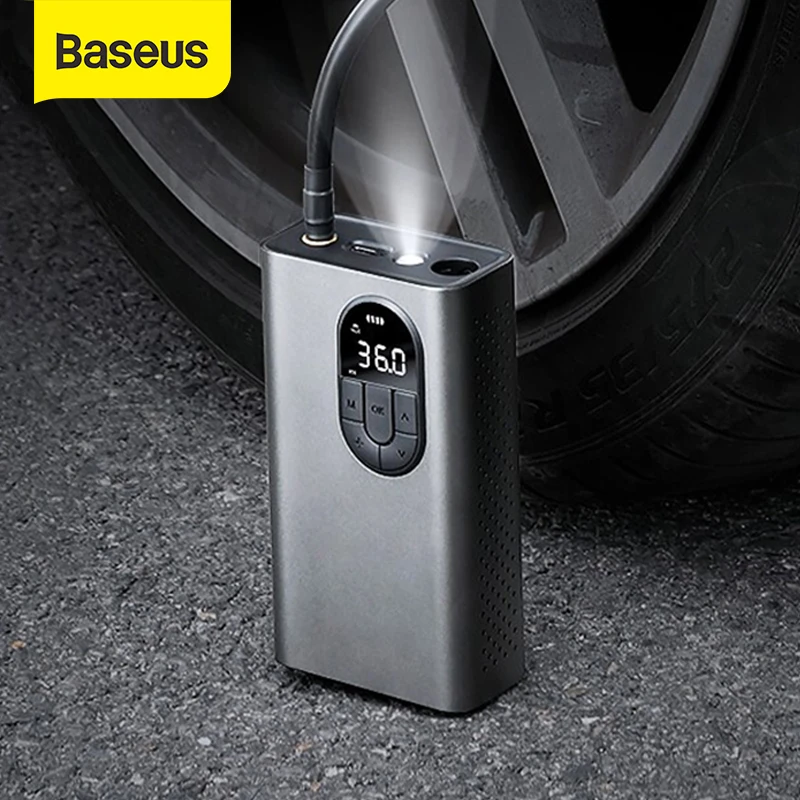

Baseus Car Air Compressor Inflatable Pump With LED Lamp For Motorcycle Bicycle Car Tyre Inflator Wireless Electric Air Pump