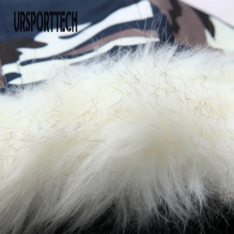 Camouflage Parka Mens Winter Jacket Men Big Fur Collar Fashion Middle Long Coats Plus Size Winter Coat Men Parka Homme 5XL