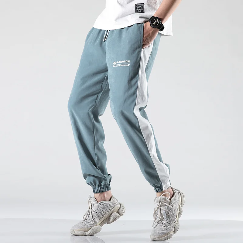 

New Spring Autumn Mens Patchwork Striped Toursers Men Streetwear Causal Hip Hop Harem Pants Mens Japanese Joggers Leggings Pants