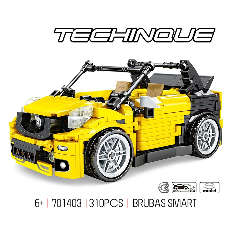 

Cool Technology Series Push Pull Back Motorcycle Racing Super Sport Car Simulation Model Building Blocks Boy Children Diy Gift
