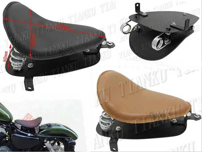 Кожаное сиденье для мотоцикла с пружинным сиденьем + Монтажный кронштейн Honda Shadow