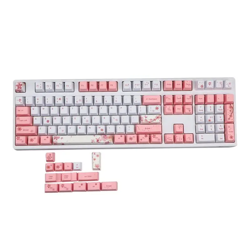 

122 клавиши Keycaps полный набор механическая клавиатура Keycaps OEM PBT краситель-сублимация вишневого цвета Keycaps