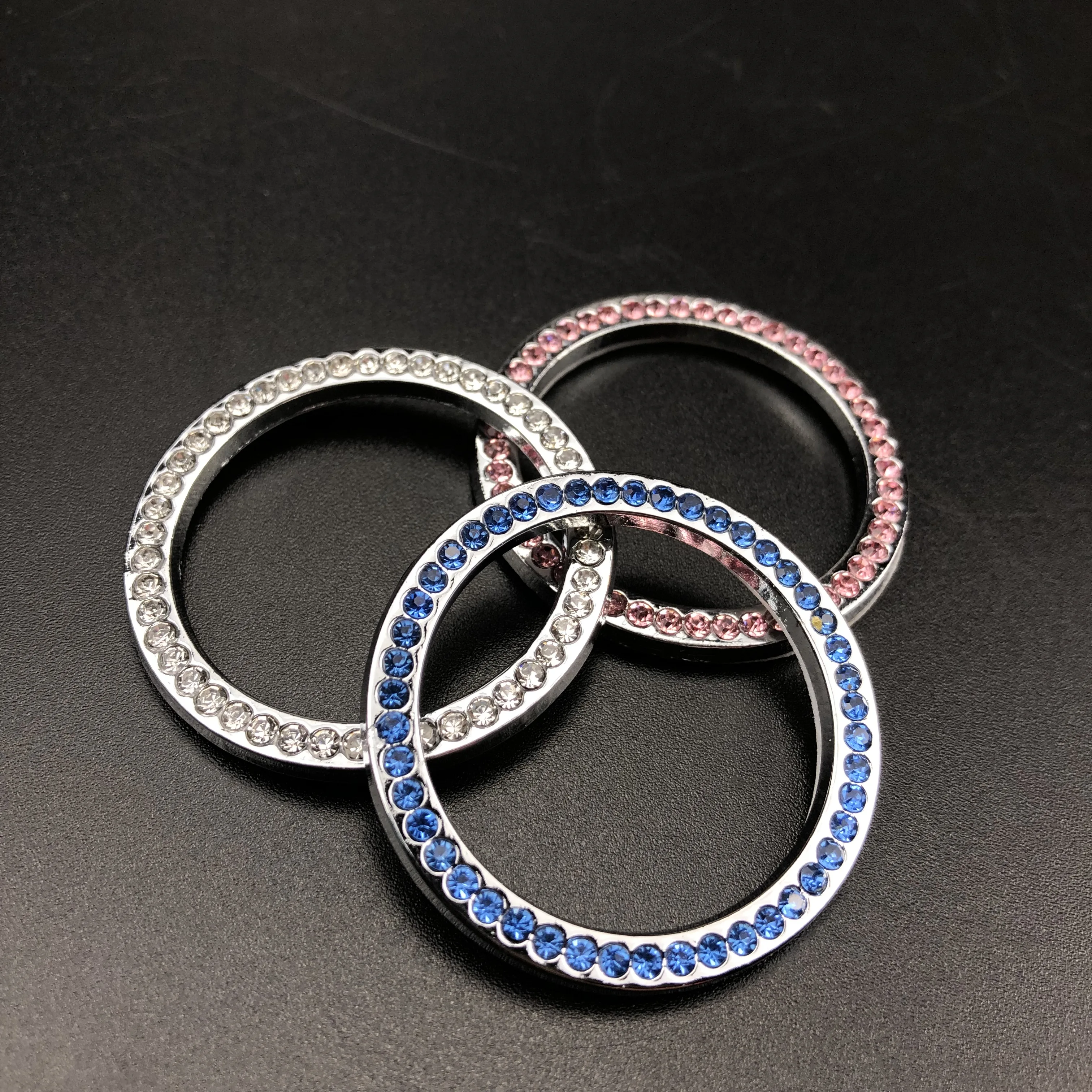 

2021 new fashion Universal Car Auto Key to Start Switch Metal Diamond Decorative Ring Circle Car-styling Accessories Wholesale