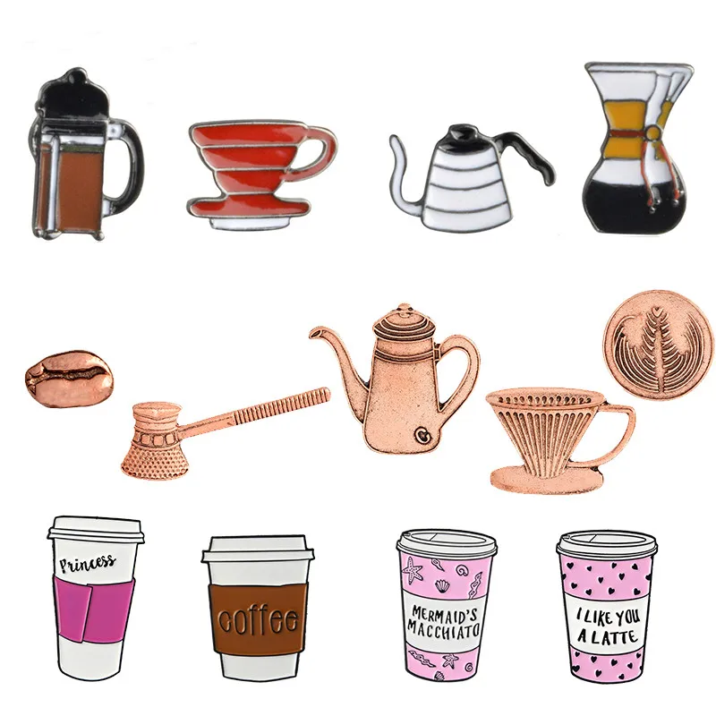 Эмалированная заколка для кофе кофейных зерен чашки латте капучино Шпилька