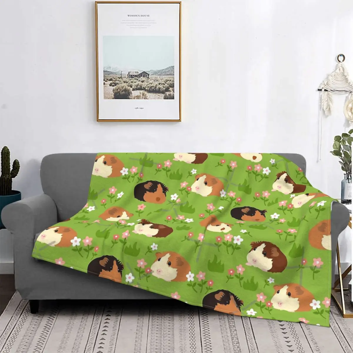 

Cobaya y flores-manta verde, Colcha de toalla de playa para cama double, mantas администраторы, manta para cama, Stich