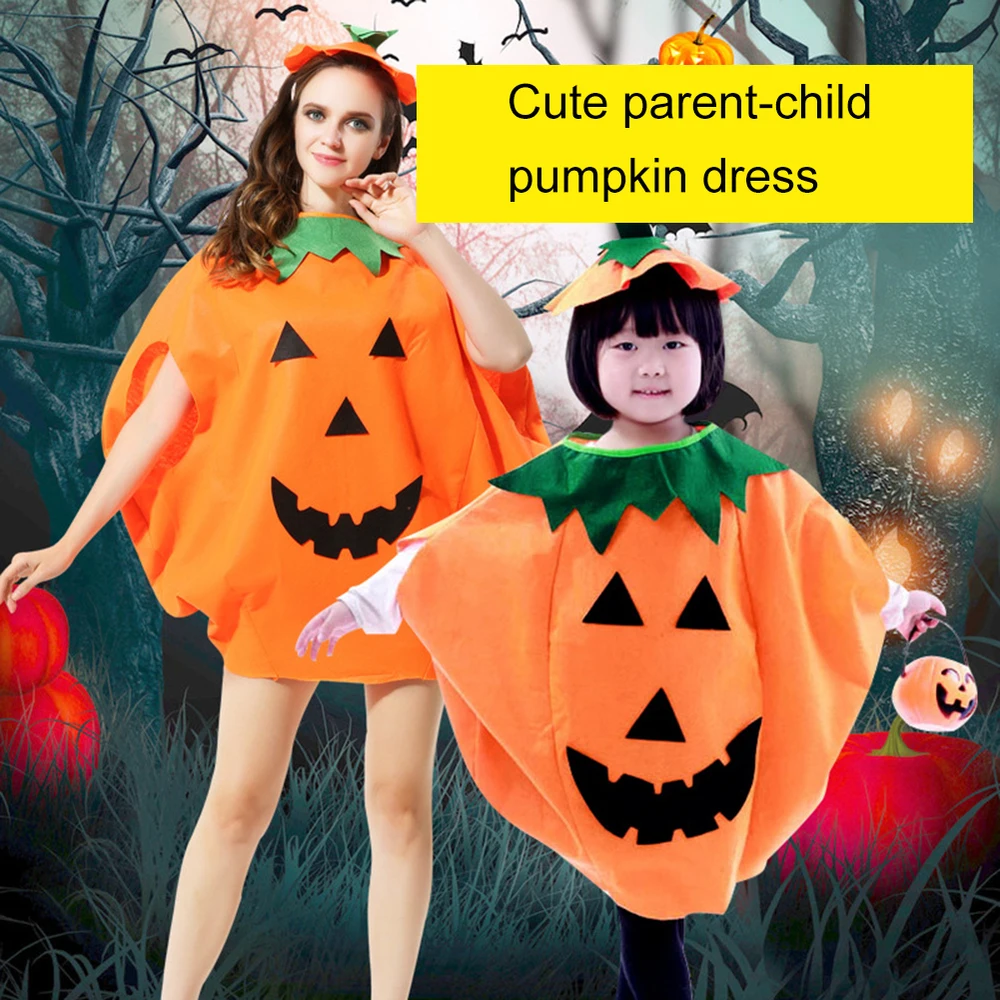 Halloween Pumpkin Cosplay Dress Children's Makeup Show Clothes Party Decoration for Kids Adult | Детская одежда и обувь