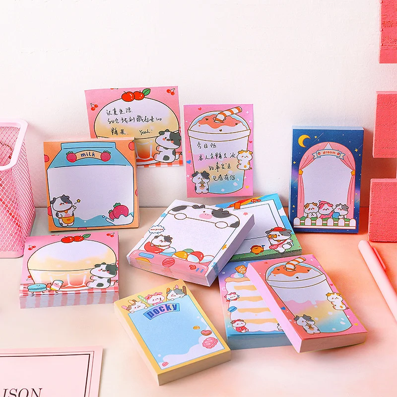 

80 sheets Kawaii Sticky Notes Notepad Memo Pad Scrapbooking Bookmark Sketchbook Sticker Cute Stationery For School Diary 02250