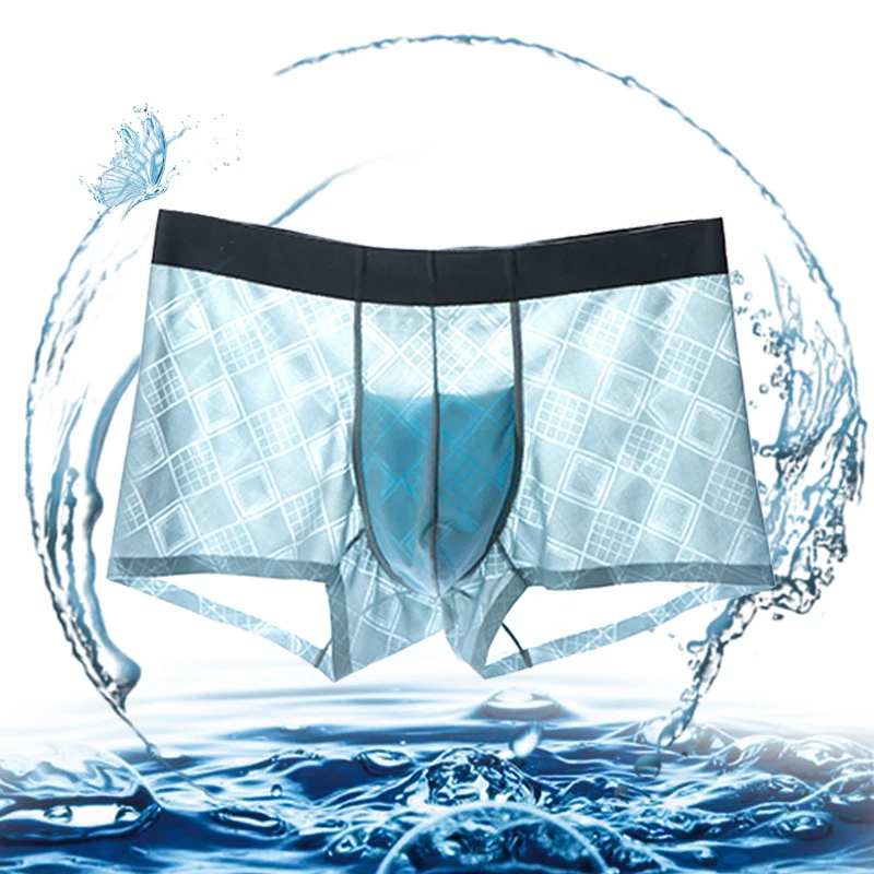 Летнее бесшовное Мужское нижнее белье модные трусы чистые мужские шорты боксеры