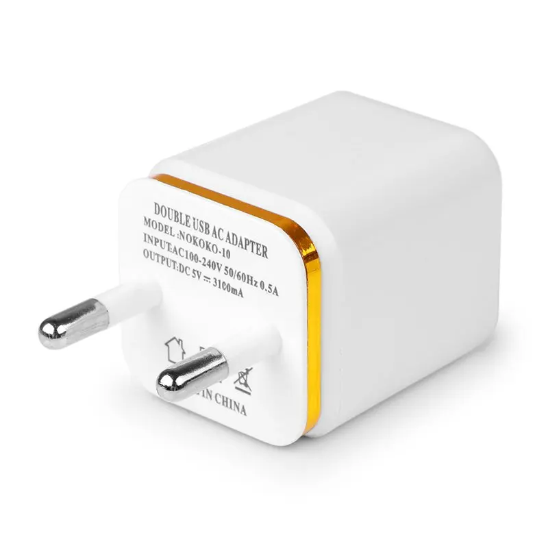 2 шт./лот универсальное порта USB настенное зарядное устройство дорожный адаптер 5