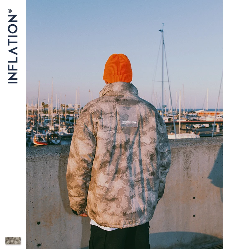 Инфляция дизайн высокий Для мужчин парка куртка светильник с камуфляжным