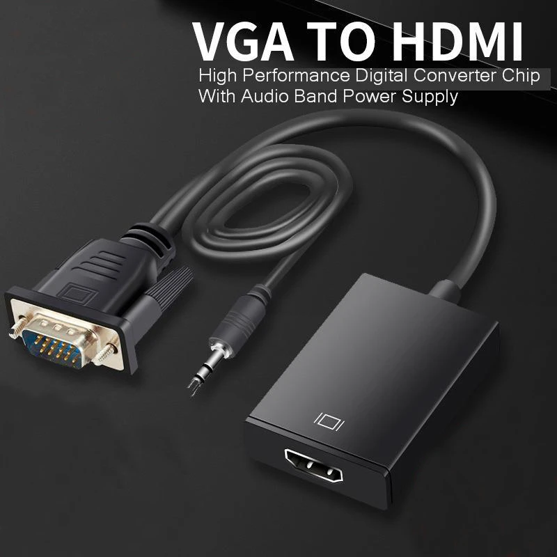 Адаптер SeenDa с HDMI на VGA переходник цифрового аналоговый видео аудио Hdmi для ПК