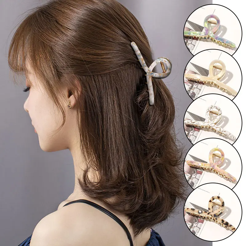 

Ponytail Acetate Clamp Back Head Hairpin French Retro Mermaid Color Hair Claw Headdress Hairpin Female Cross-border Shark Clip