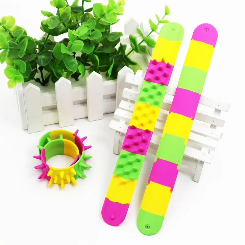 Spiky Slap Bracelet Silicone Spike Fidget Bracelets Office School Classroom Sensory Classic Toy Antistress For Children | Игрушки и