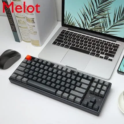 bluetooth wireless keyboard office tablet computer mac mechanical keyboard 87 key red axis wired dual mode external notebook free global shipping